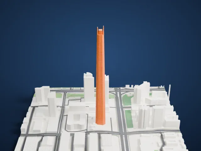 Citymark Centre model, North view