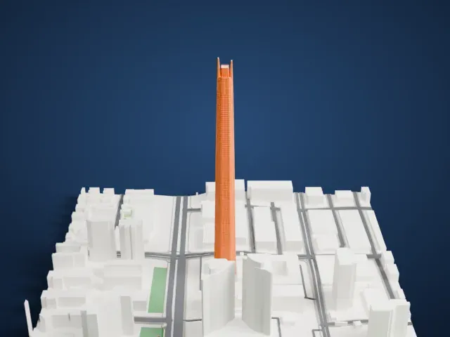 Citymark Centre model, South view