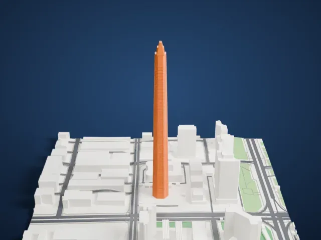 Citymark Centre model, West view