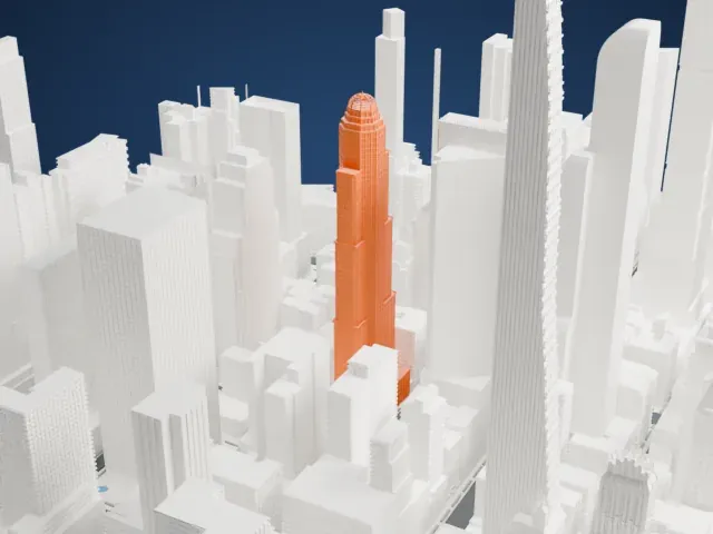 CitySpire model, East view