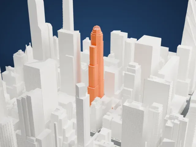 CitySpire model, West view