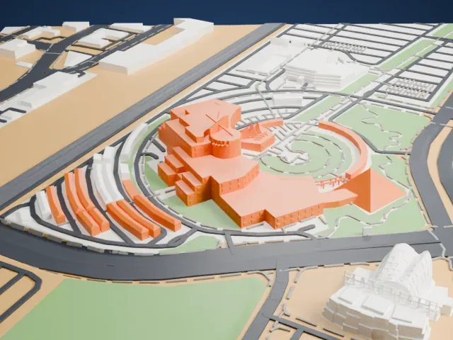 Clark County Government Center model, North view