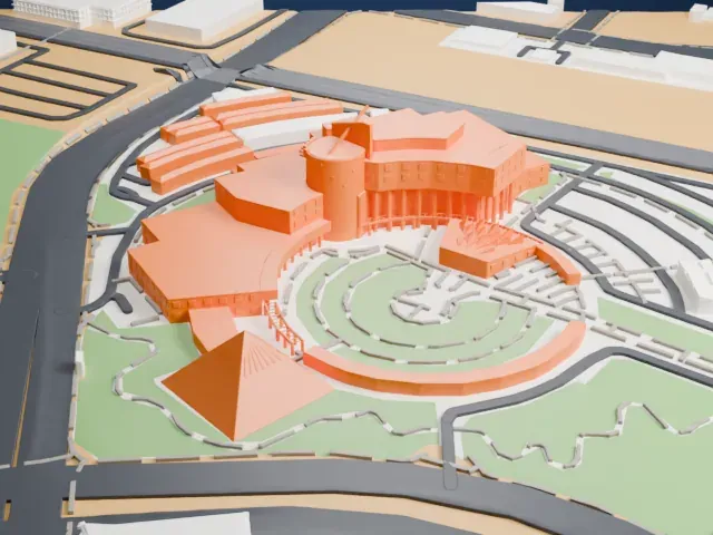 Clark County Government Center model, West view