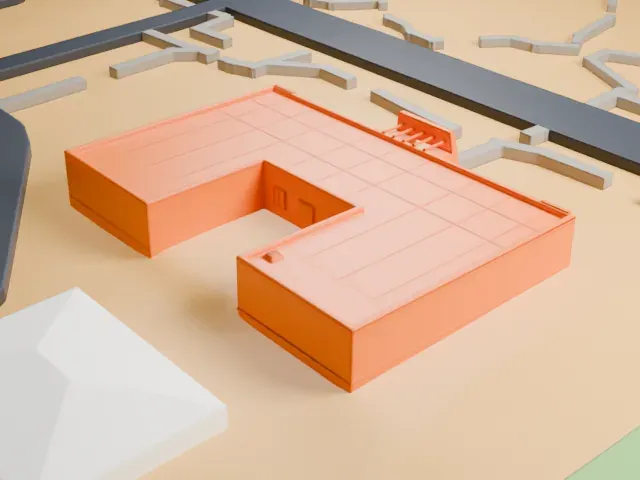 Clark County Museum model, North view