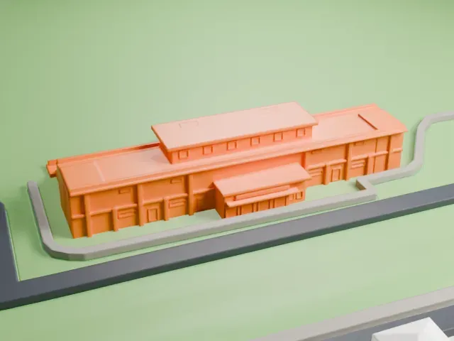 Clarke Stadium model, West view
