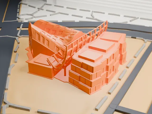 Cleveland Clinic Lou Ruvo Center for Brain Health model, East view