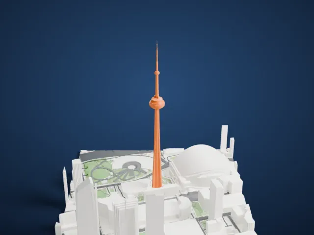 CN Tower model, North view