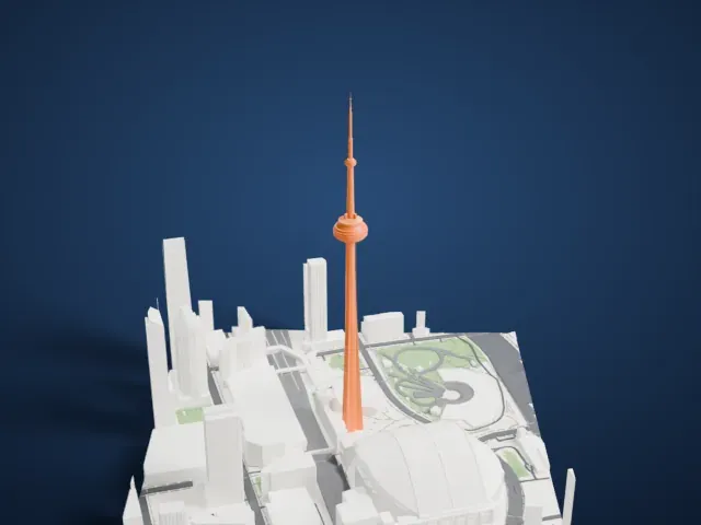 CN Tower model, West view