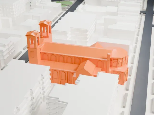 Co-Cathedral of St. Joseph, Brooklyn model, West view