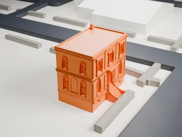 Coignet Stone Company Building model, South view