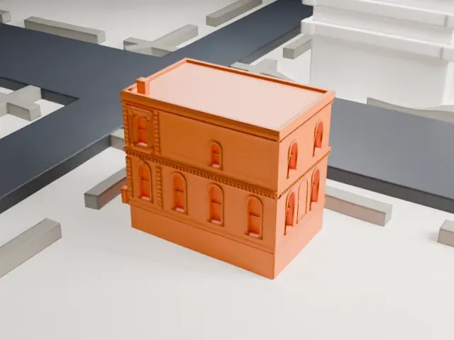 Coignet Stone Company Building model, West view