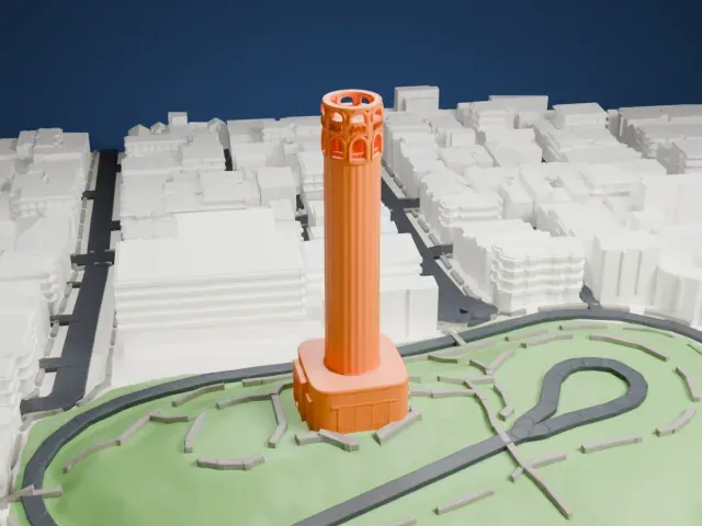 Coit Tower model, East view