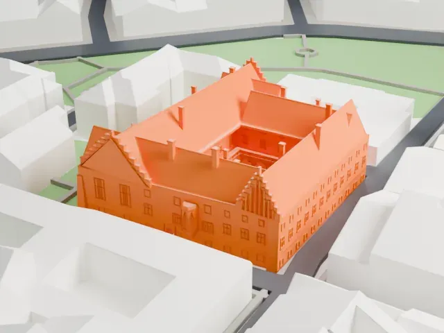 Collegium Maius, Kraków model, East view