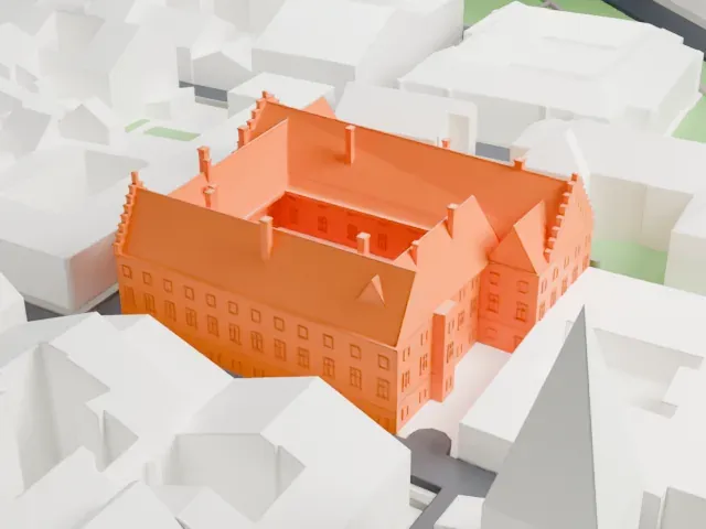 Collegium Maius, Kraków model, North view
