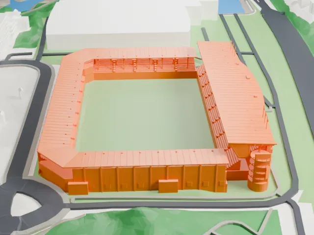 Color Line Stadion model, East view