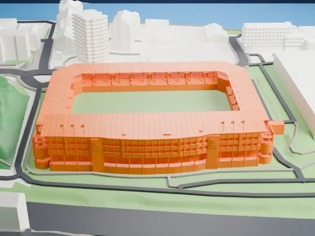 Color Line Stadion model, North view