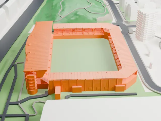 Color Line Stadion model, West view