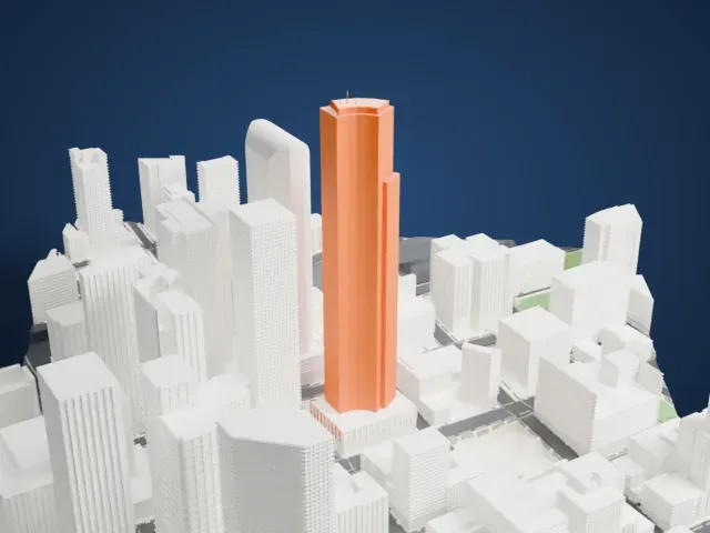 Columbia Center model, West view