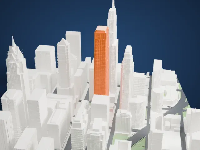 Comcast Center model, East view