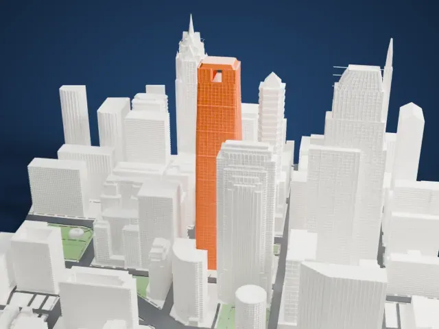 Comcast Center model, North view