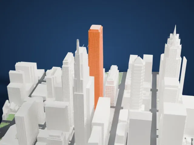 Comcast Center model, West view