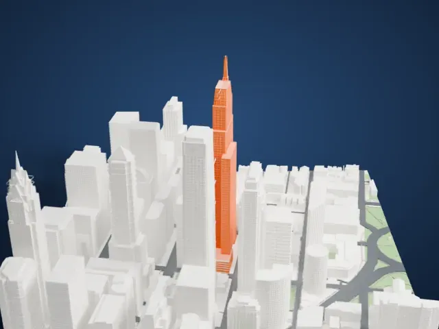 Comcast Technology Center model, East view