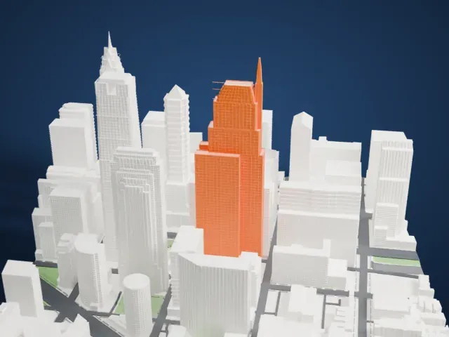 Comcast Technology Center model, North view