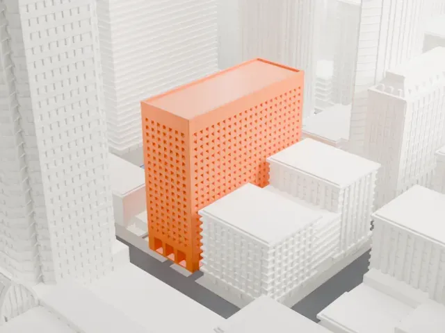 Commerce Court model, East view