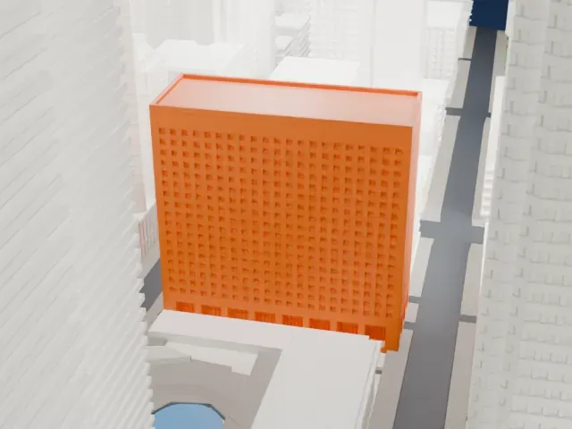 Commerce Court model, West view