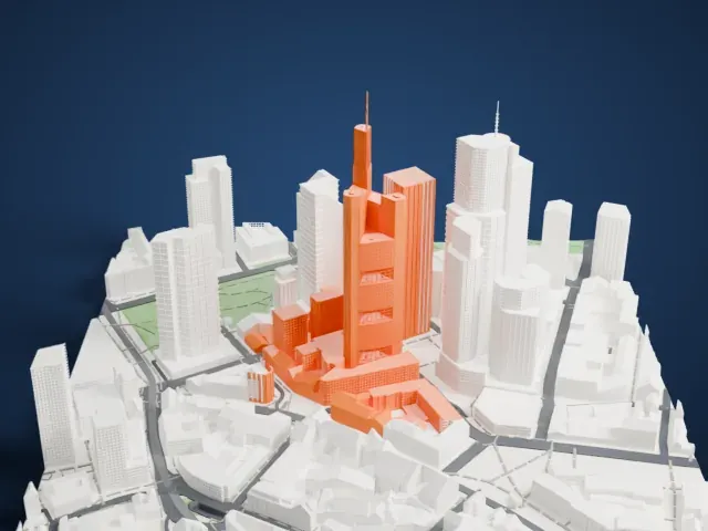 Commerzbank Tower model, East view