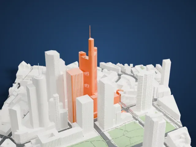 Commerzbank Tower model, West view