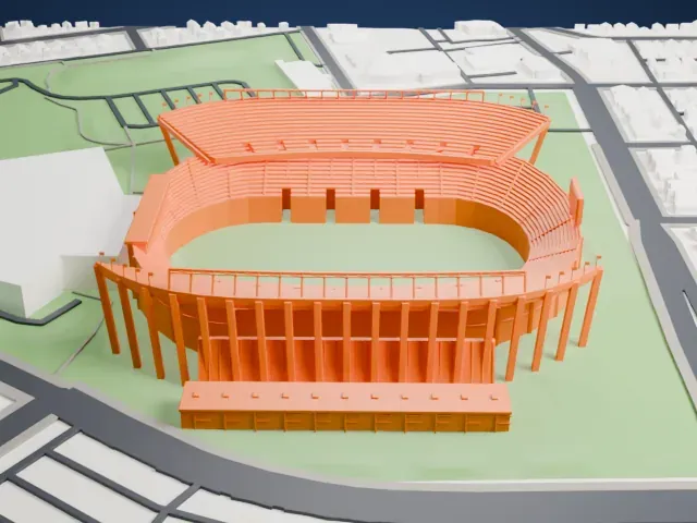 Commonwealth Stadium model, East view