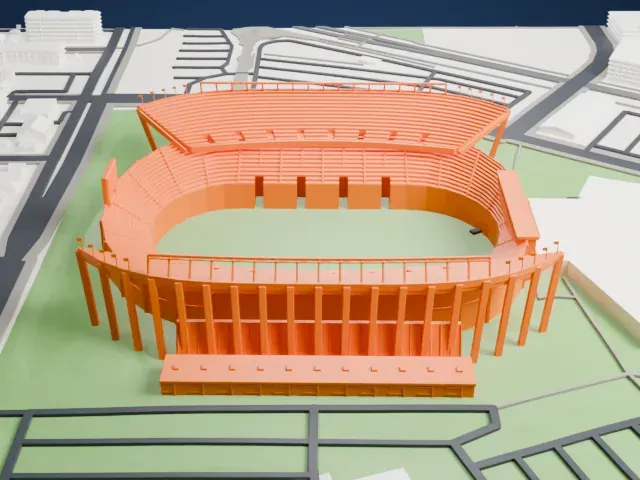 Commonwealth Stadium model, West view