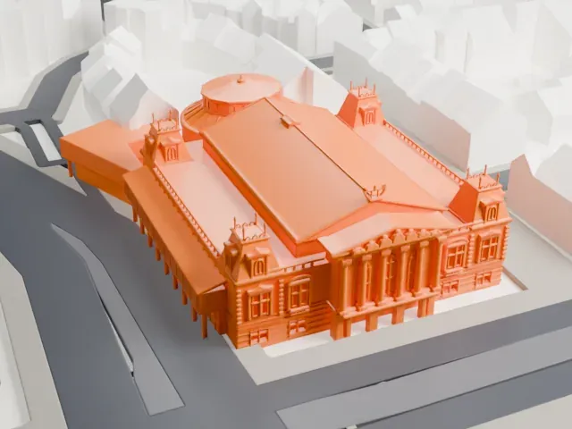 Concertgebouw, Amsterdam model, East view