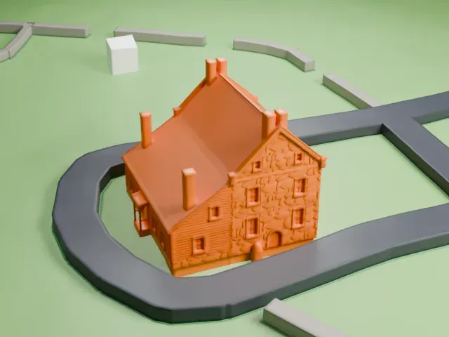 Conference House model, South view
