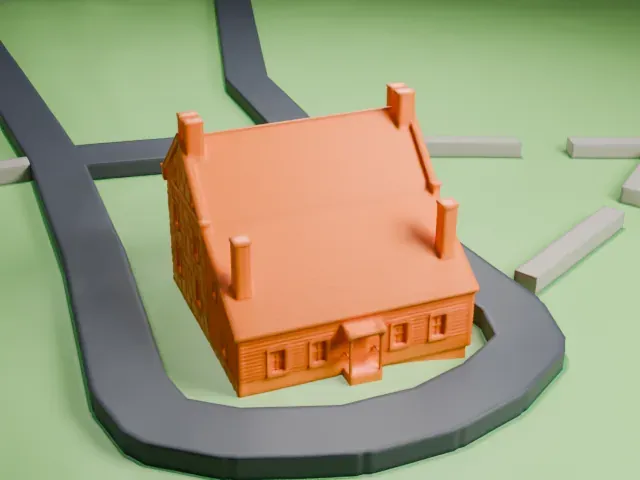 Conference House model, West view