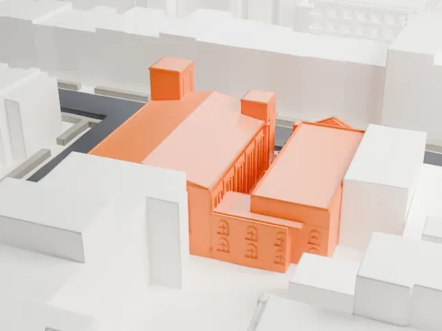 Congregation Baith Israel Anshei Emes model, South view