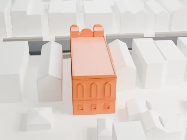 Congregation Beth Israel, Brooklyn model, East view