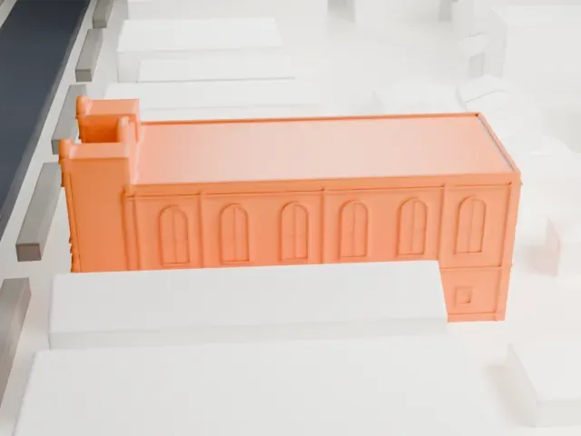 Congregation Beth Israel, Brooklyn model, South view