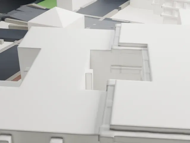 Congregation Beth Jacob Ohev Sholom model, South view