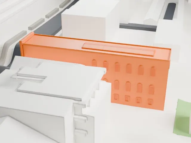 Congregation Kol Israel model, East view