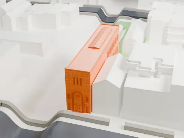 Congregation Kol Israel model, South view