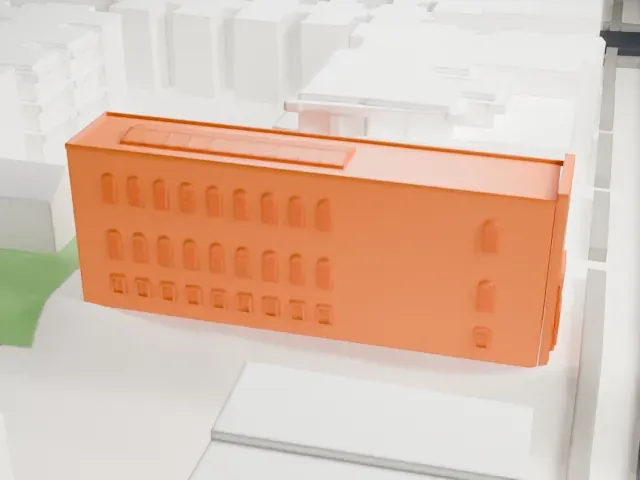 Congregation Kol Israel model, West view