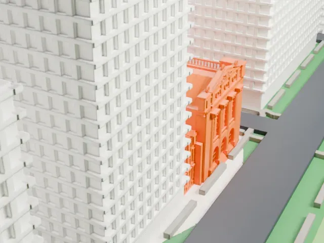 Congregation Shearith Israel model, South view