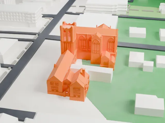 Congregational Church, Montclair model, North view