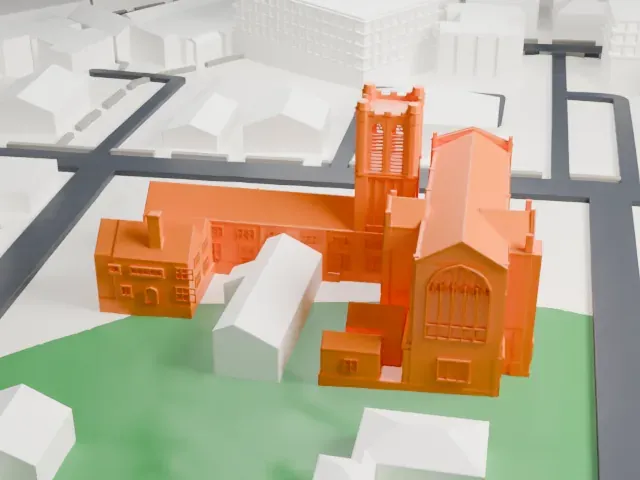 Congregational Church, Montclair model, West view