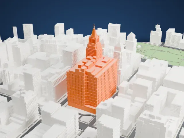 Consolidated Edison Company Building model, East view