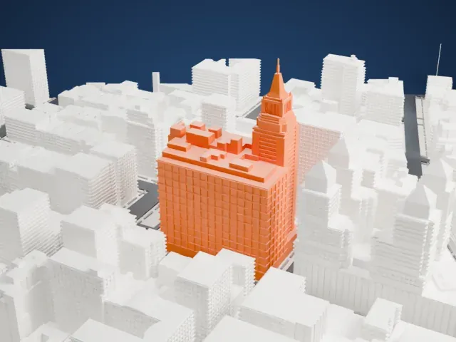 Consolidated Edison Company Building model, North view