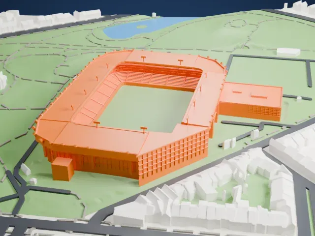 Constant Vanden Stock Stadium model, North view