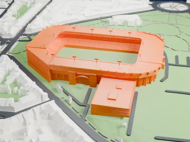 Constant Vanden Stock Stadium model, West view